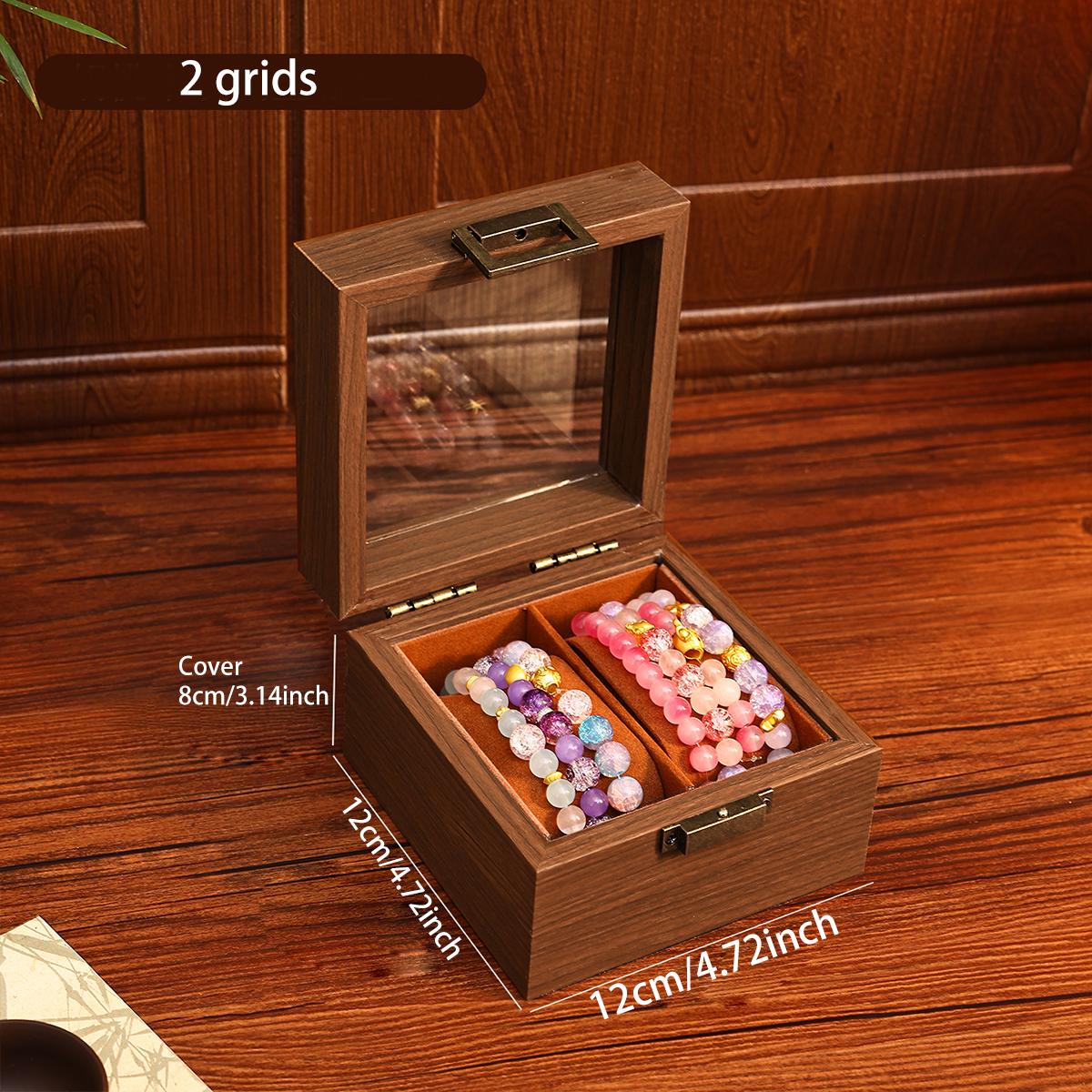 

1pc wooden bracelet multi slot jewelry storage box velvet lined bead bracelet display cabinet suitable for family collection