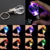 Creative Color Changing LED Flashlight Light Mini Bulb Lamp Key Chain Ring Clear Torch Keyring Fashion Accessories