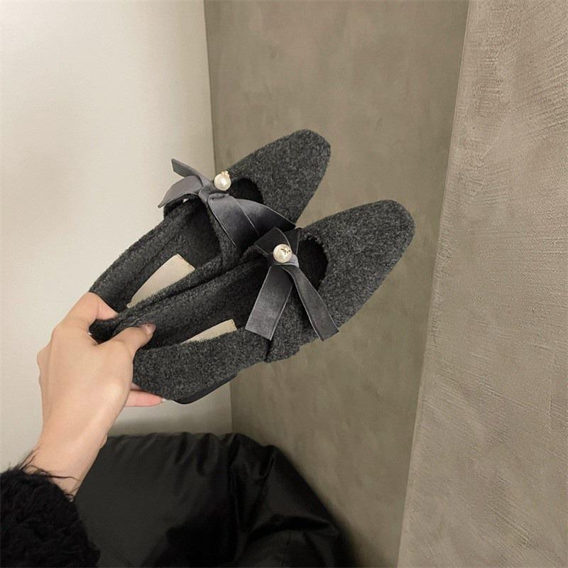 

Туфли Мэри Джейн с бантом из бархата в стиле ретро для женщин 2024 года, осень-зима, новые туфли на толстом квадратном каблуке в стиле бабушки 39