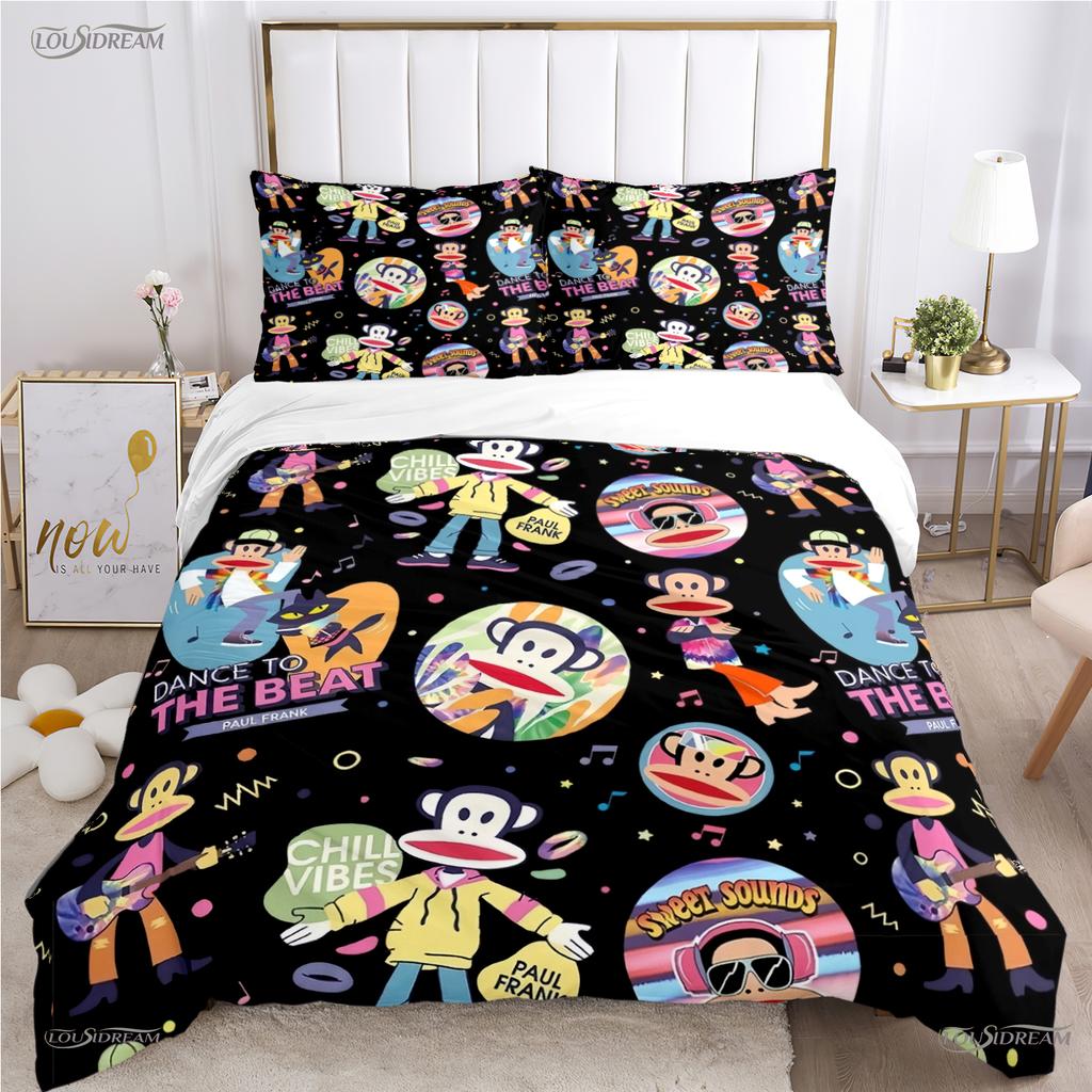 Süße P-Paul F-Frank Cartoon Anime Bettbezug Lustiges Kawaii Bettwäsche-Set Weiche Deckenhülle Und Kissenbezüge Einzel-/Doppel-/Queen-/King-Size