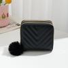 New Double-layer Wallet, Twill Hairball Decoration, Women's Short Hand Change Bag, Casual Bag, One Generation