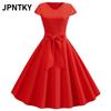 JPNTKY Fashion Summer Spring Short Sleeve V-Neck Casual Dresses