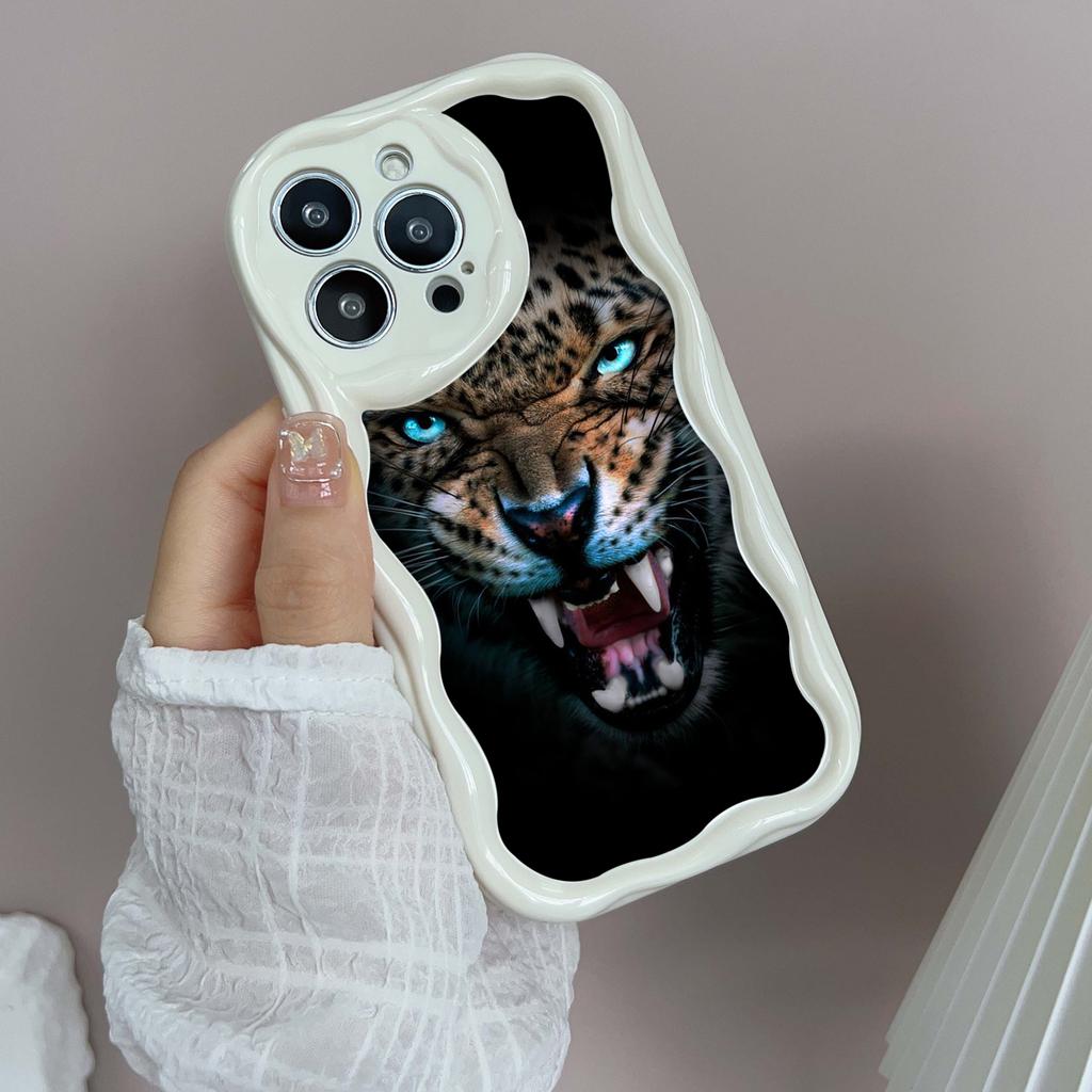 N96 Tiger Eyes Design Soft Wavy Phone Cases for Samsung A54 A34 A13 A14 S23 S24 Ultra Xiaomi Redmi Note 13 12C Realme Infinix Protective Bumper Cover