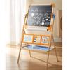 Easel for Kids with Paper Roll Learning Toy Magnetic Stickers Double Sided 360 Degree Rotating Kids