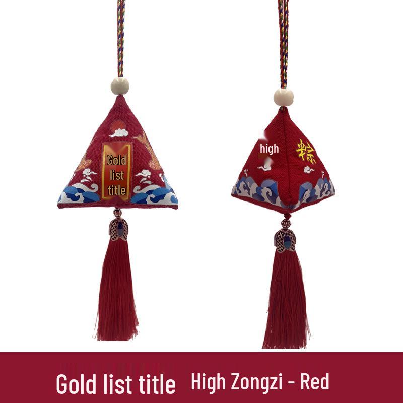 Handmade Zongzi Sachet with Tassel: Mugwort Mosquito Repellent Dragon Boat Festival Gift