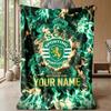 Custom Text Flannel Throw Blanket, Lightweight Cozy Bed Sofa BlanketSporting CP