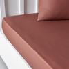 Fitted Sheet TODAY Essential - 140 X 200+30 Cm - 2 Persons - 100% Plain Cotton - Terracotta