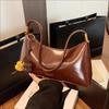 French Retro PU Leather Texture Shoulder Bag 2026 Women's New Fashi Solid Color Zipper Messenger Bags Simple Commuter Handbags