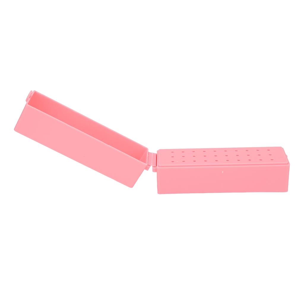 30 Holes Nail Drill Bits Holder Dustproof Acrylic Cover Manicure Tools Space Saving Nail Grinding
