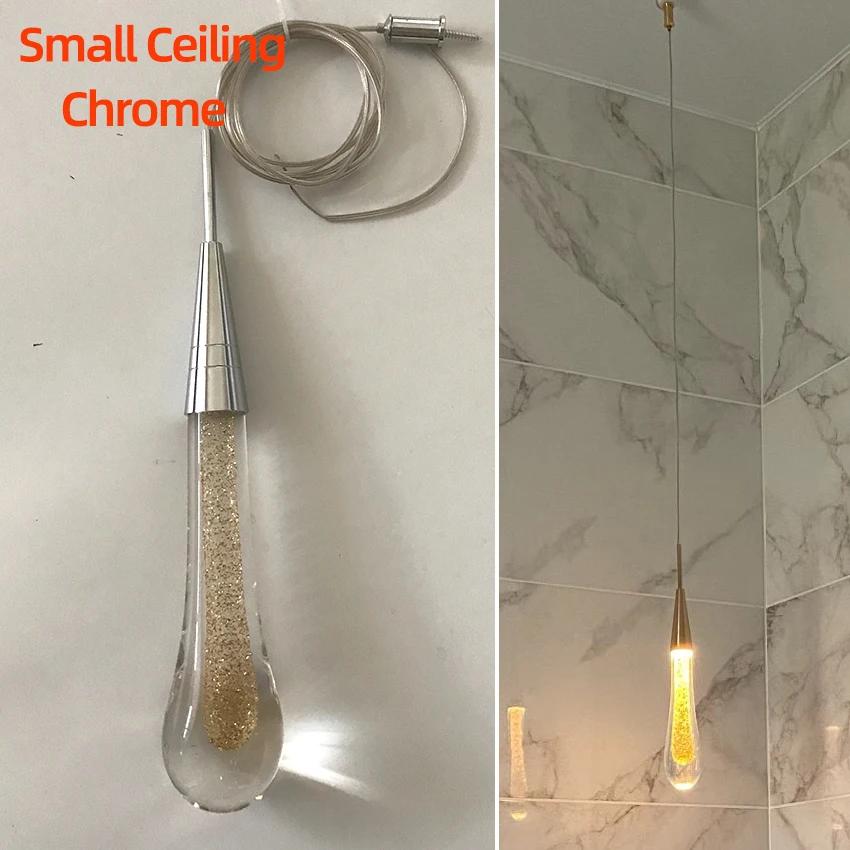 

Постмодернистский хрустальный стеклянный светодиодный подвесной светильник Hanglamp Tear Drop Light Ресторан Бар Крытый подвесной светильник Лестничная люстра Warm White