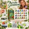 Colorful Glass Advent Calendar - Day Christmas Countdown with Acrylic Ornaments