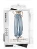 2026 Women's Rhinestone Wide-Leg Jeans: Loose, Slimming, High-End Floor-Length with Concealing Design for Spring/Autumn