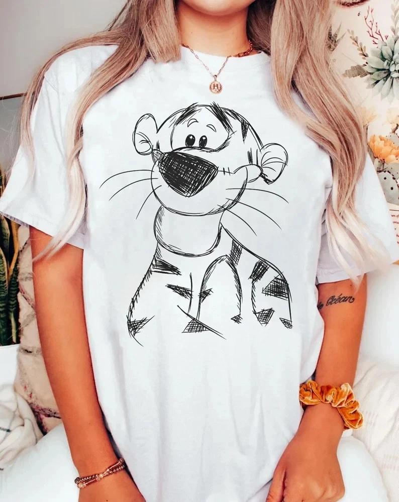 

Vintage Tigger Sketch Portrait T-Shirt | Funny Winnie The Pooh T-T-Shirt XL