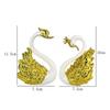 2 Pezzi Scultura Cigno d'Amore Ornamento, Mini Bambola Decorazione Torta Nuziale, Statua Regalo per Casa Auto