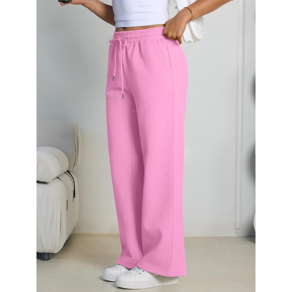 Gerade Weiter Bein Lockere Hose Damen Mode Frühling Sommer Baggy Jogginghose Hohe Taille Lässig Straßenhosen Schicke Hosen