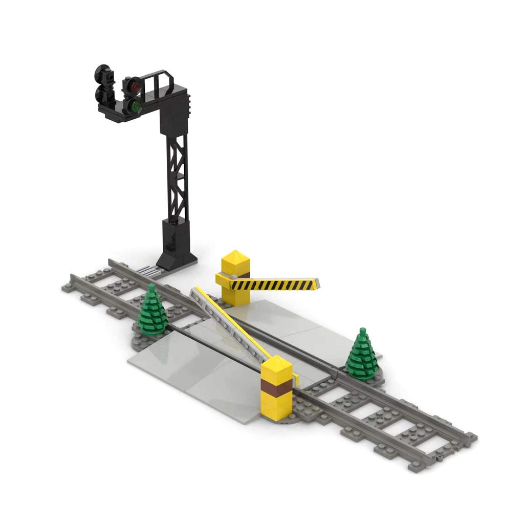 City Train Building Block Train Track Aisle Lifting Pole Printing Spare Parts Pedestrian Crossing