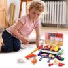 1 Conjunto de Churrasqueira Elétrica de Simulação de 2 Camadas para Crianças Brinquedo de Faz de Conta Conjunto de Brinquedos de Churrasco para Cozinha Infantil com Névoa de Luz