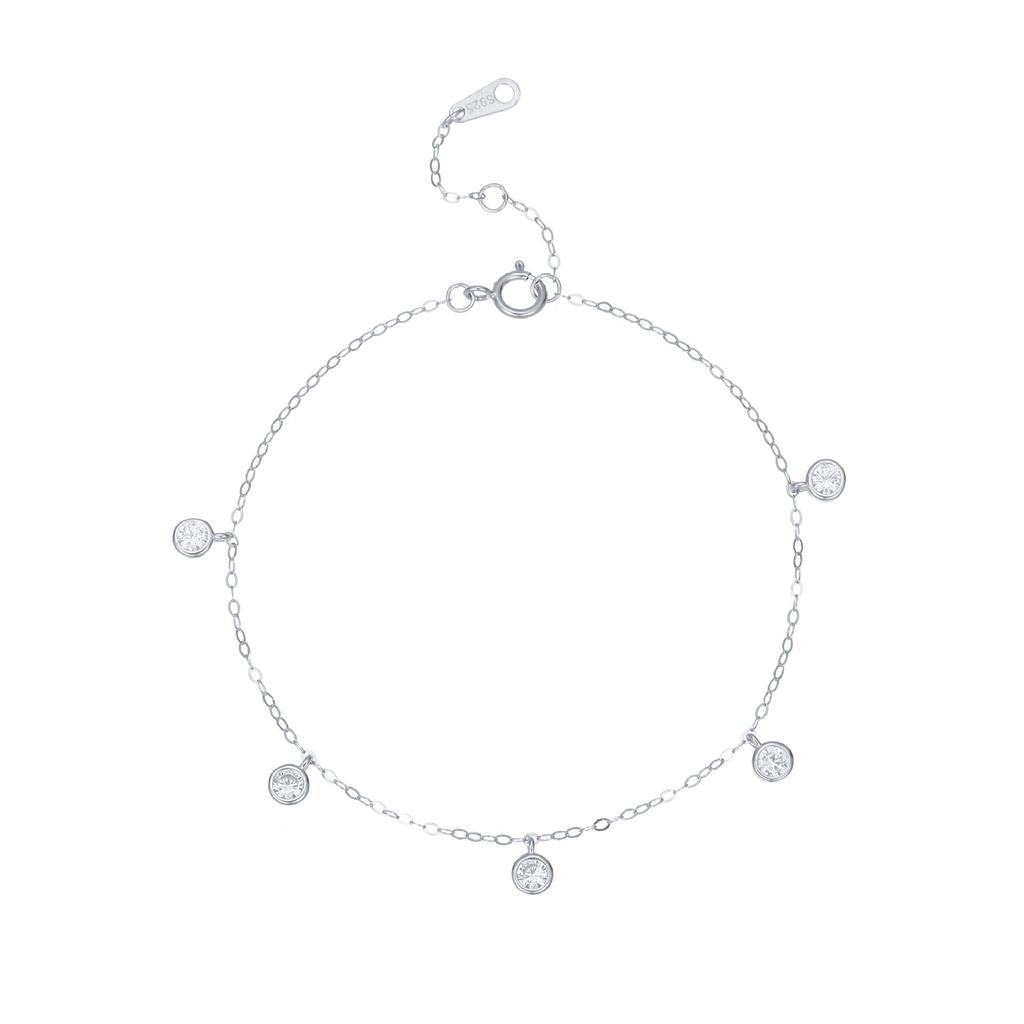 18K Gold-Plated S925 Sterling Silver Bubble Zircon Bracelet - Minimalist Japanese & Korean Style, Exquisite Star-Inspired Hand Jewelry.