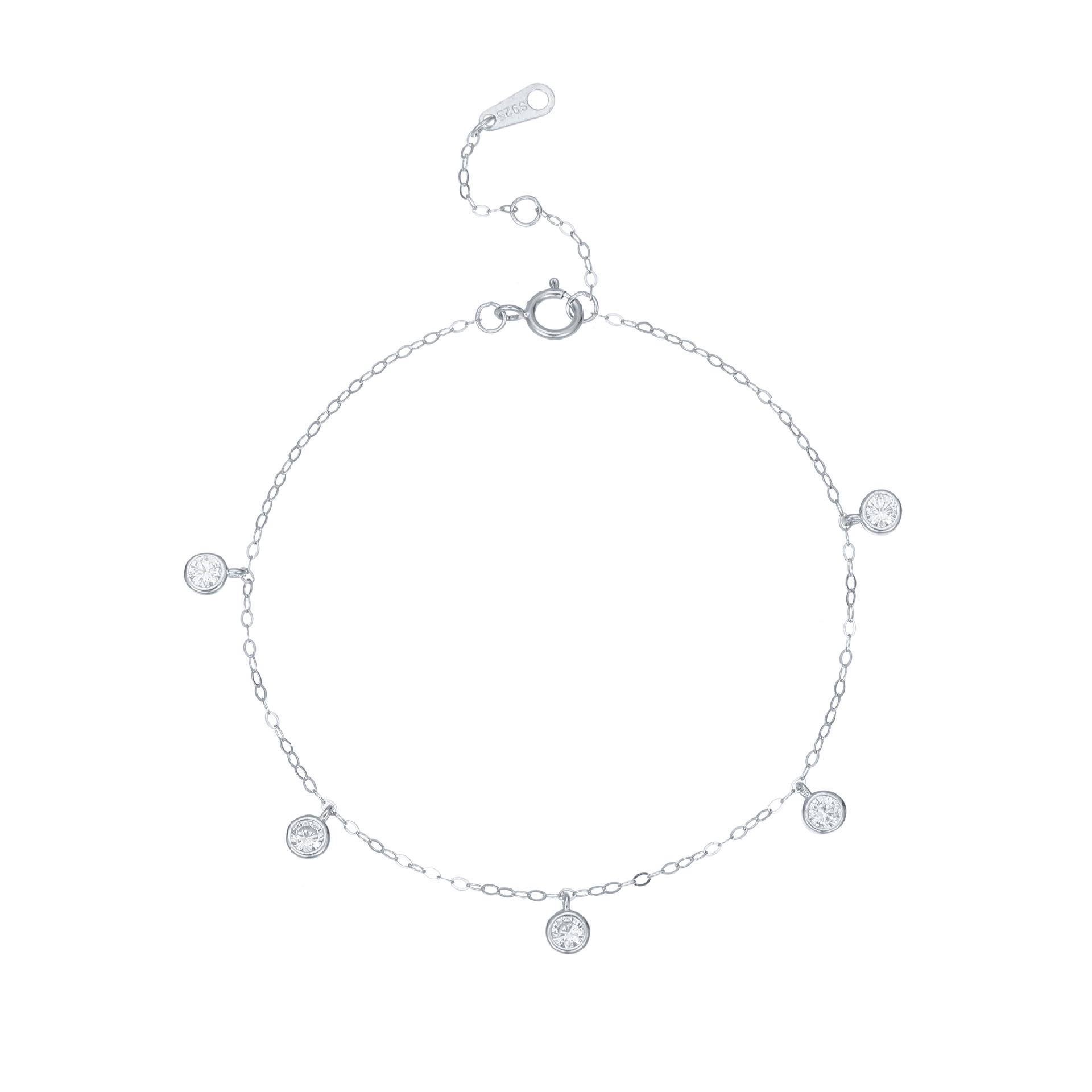 18K Gold-Plated S925 Sterling Silver Bubble Zircon Bracelet - Minimalist Japanese & Korean Style, Exquisite Star-Inspired Hand Jewelry. S925 Silver