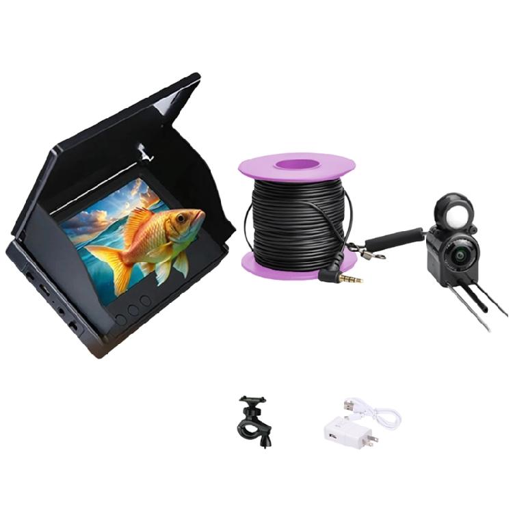 220° Wide Angles 1080P Fish Finder Camera with Large Screen Underwater Fishing Camera for Boats Lake Fishing