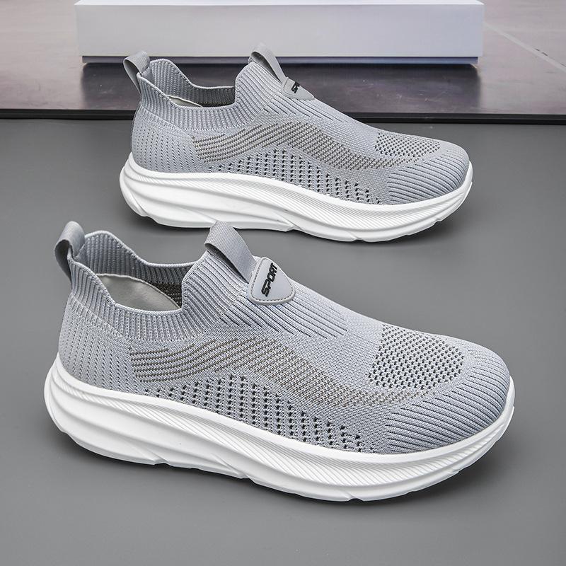 

Sneakers men s shoes summer one-pedal lazy casual shoes flying woven breathable mesh shoes new foot cover wear-resistant running shoes 44