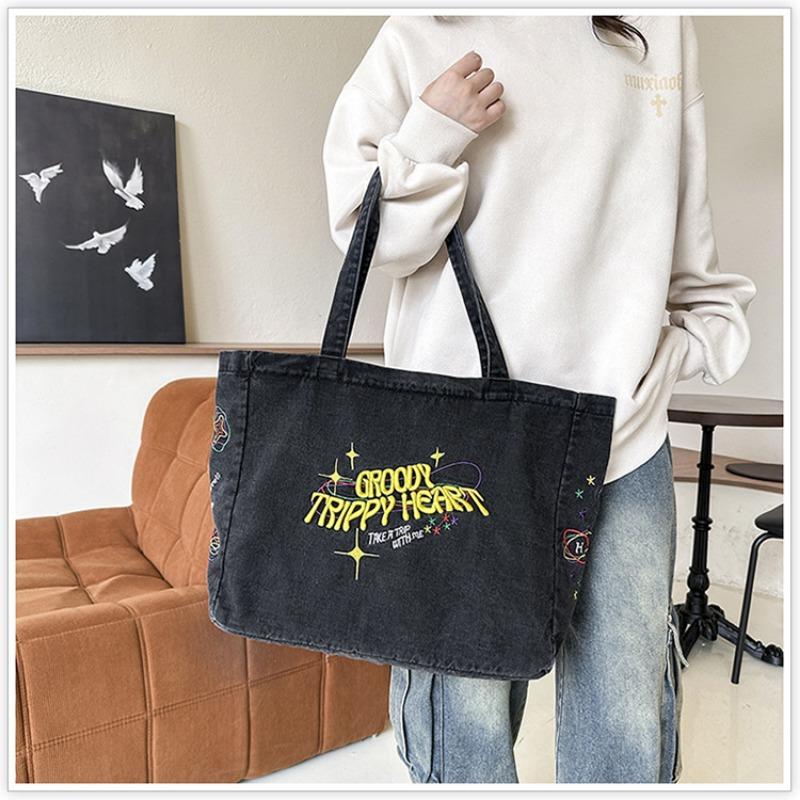 New Fashion Denim Bag Ladies Casual Shoulder Bag Large Capacity Versatile Tote Bag
