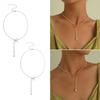Sweet Bowknot Tassels Pendant Necklace Fashion Pearls Chain Choker Simple Collar Necklace Clavicle Chain Party Jewelry
