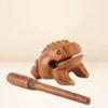 Thailand Traditional Craft Wooden Lucky Frog Croaking Musical Instrument Home Office Decor