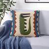 Boho Crocodile Folk Art square Jacquard Pillow Cover for Sofa Office Waist Cushion Cover Home Decorative Pillowcase