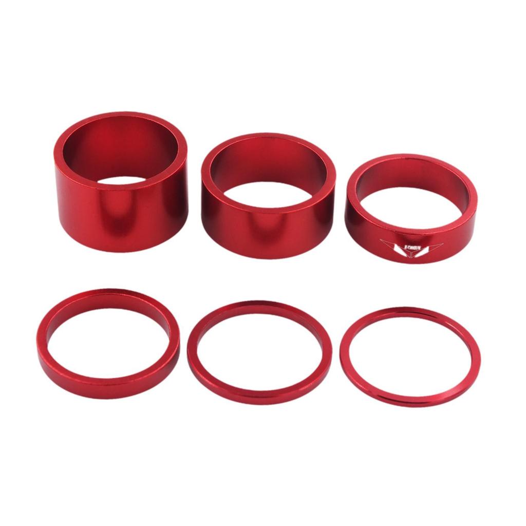 6Pcs Mountain Road Bike Headset Spacer Bikes Headset Stem Spacer for 1 1/8 Inch Bike Accessories Sturdy Headset Mount Spacer