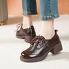 Mocassins en Cuir Véritable pour Femmes, Chaussures en Cuir Style Britannique, Chaussures Mary Jane à Talon Épais, Chaussures à Plateforme, Semelle Souple Antidérapante