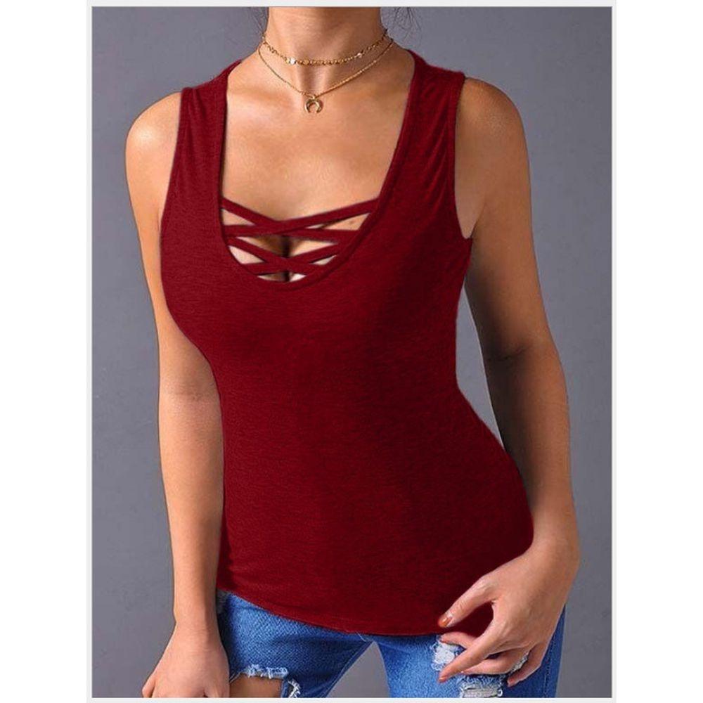 New Women Fashion Vest Sleeveless Blouse Ladies Solid Color Tank Tops Casual Graphic Tee Female Casual Summer Tops T-Shirts