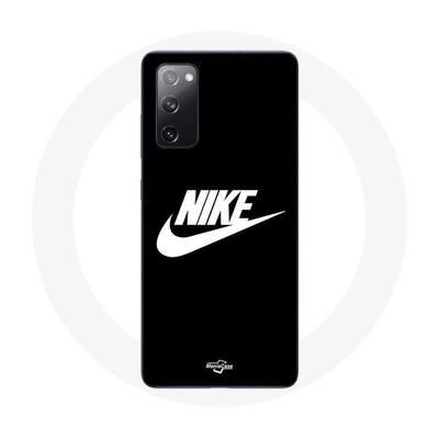Coque Pour Samsung Galaxy S20 FE Nike Logo Blanc Fond Noir