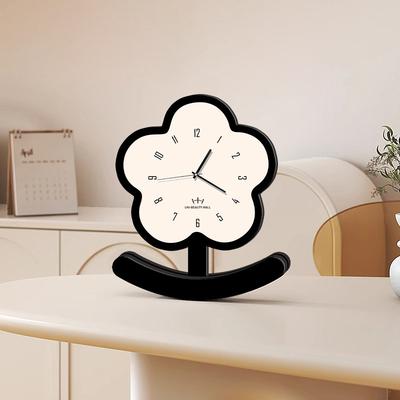 Small Flower Modern Simple Swing Pendulum Clock High End Sense Home TV Cabinet Office Desk Living Room Decoration Clock Watch