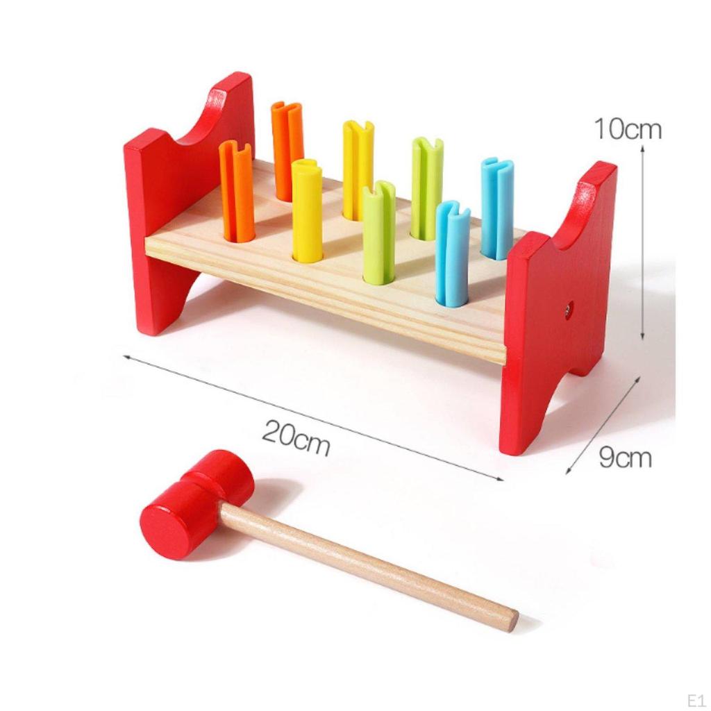 Wooden Pounding Bench HandEye Coordination Fine Motor Skills Development and Peg Toy