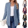 Femei Doamne Culoare Solidă Maneca Lungime Cardigan Pulover Palton Top