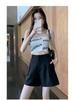 Women's Summer Black A-Line High Waist Casual Sport Shorts, 2023