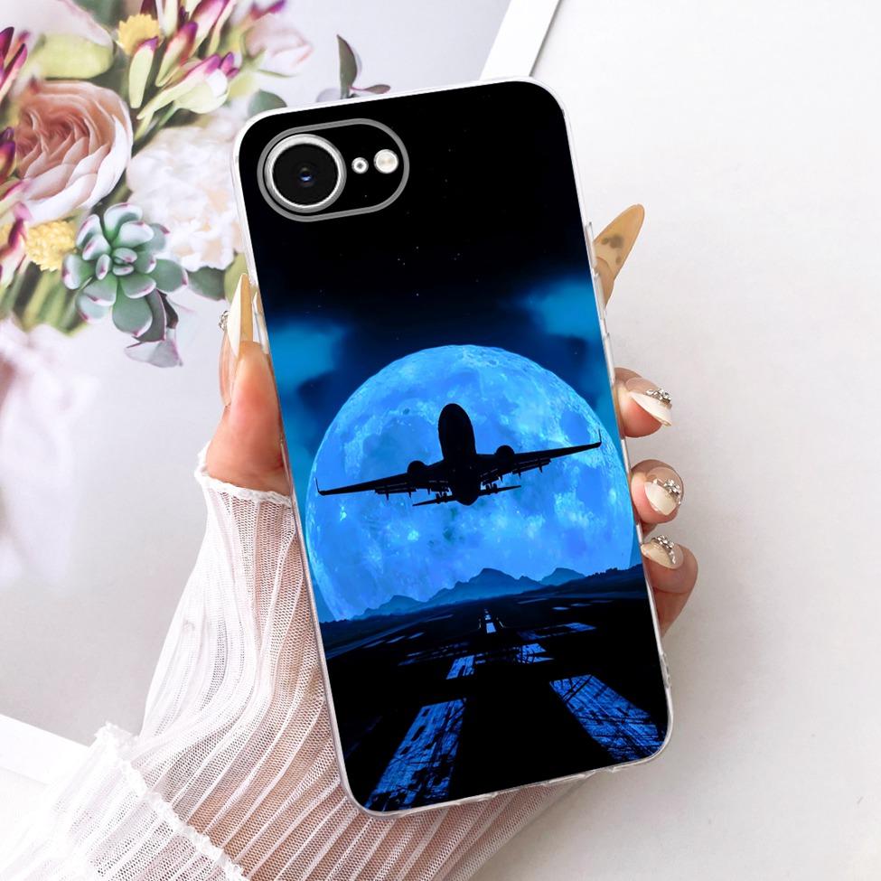Transparent Cover For iPhone 16e Case Cute Kawaii Fashion Butterfly Funny Painted Casing A3212 A3409 A3410 A3408