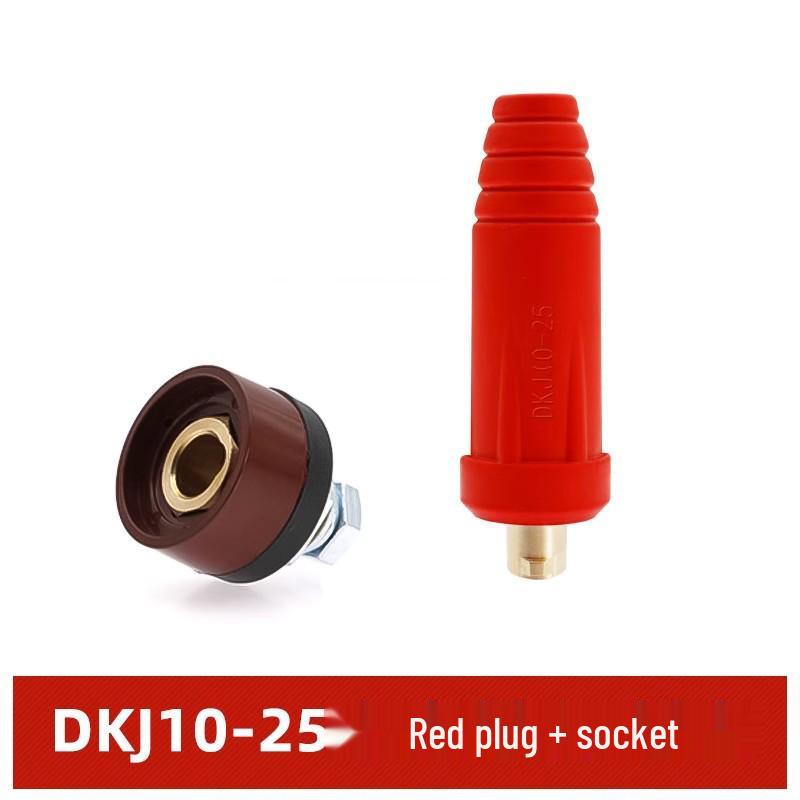 European Style Class A Welding Machine Plug & Socket with Thickened Brass DKJ10-25/35-50 Male-Female Coupler