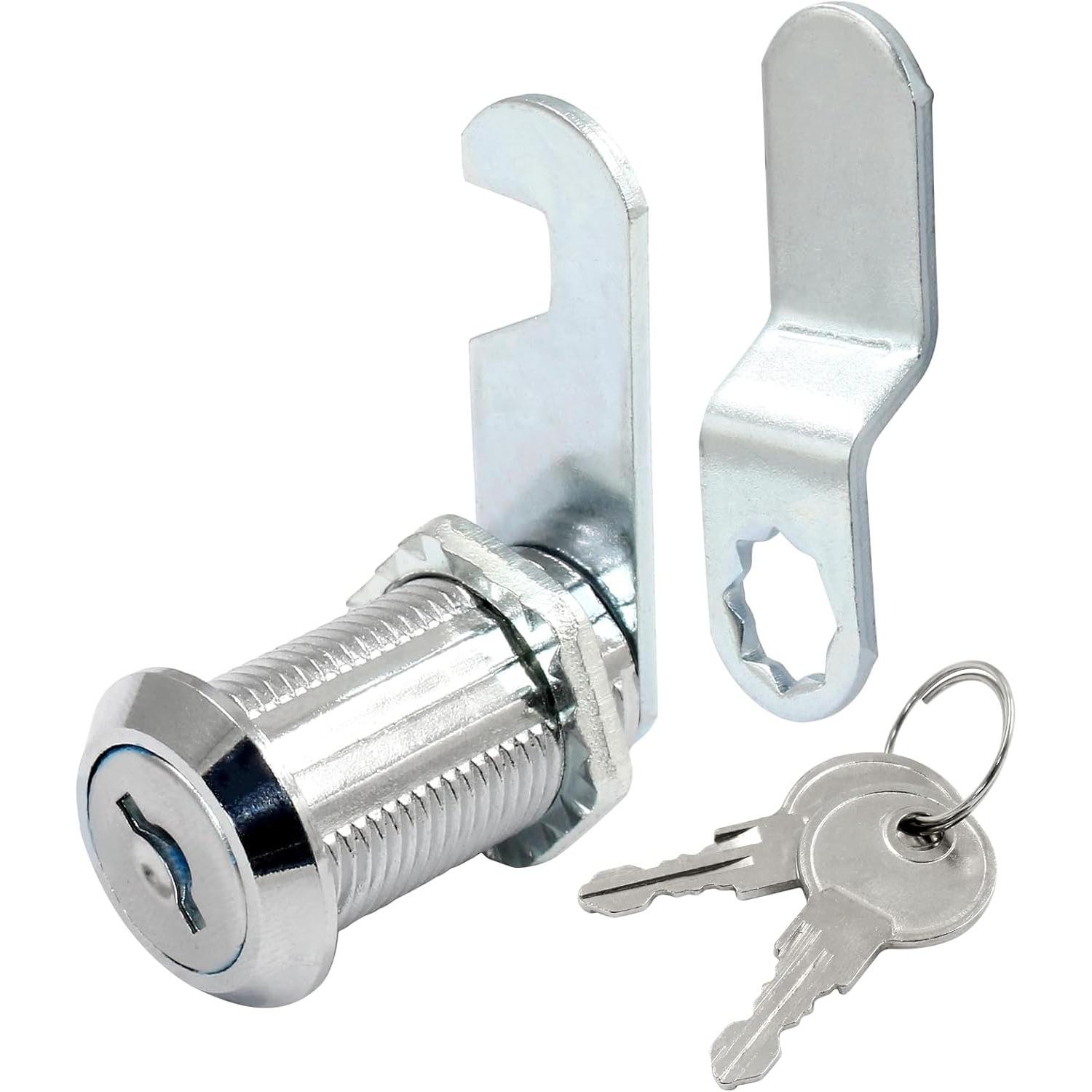 1 Pcs Cabinet Cam Lock with Key 1-1/8 Inch File Cabinet Lock Set Cam Locks Keyed Alike for Mailbox Drawer Tool Box Cylinder(Silver) серебряный
