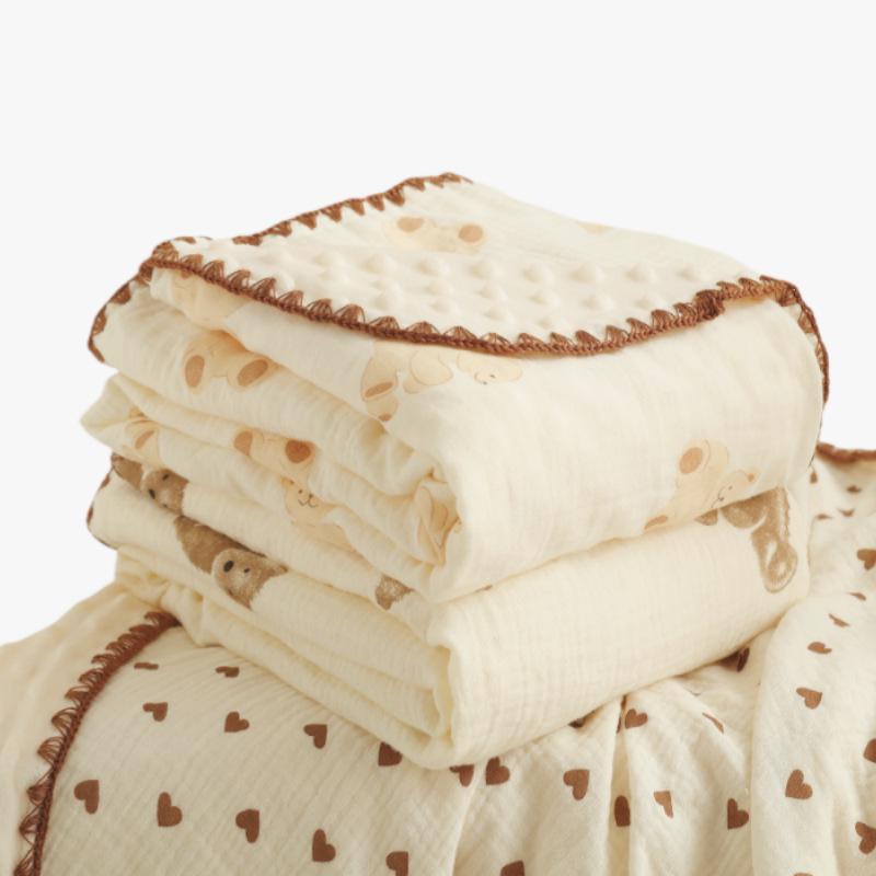 Bean Blanket: Pure Cotton Soft Gauze Baby Towel & Swaddle Quilt for Newborns and Children - Spring/Summer.