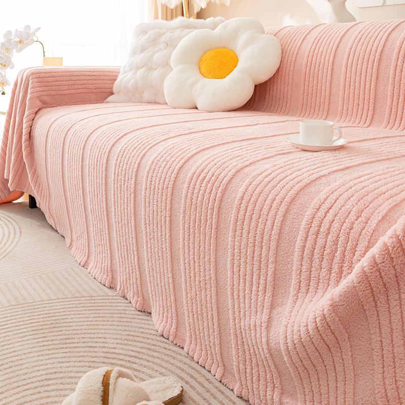French Cream Style Sofa Cover Cloth New Winter Plush Sofa Cover High-end Non-slip Living Room Cushion