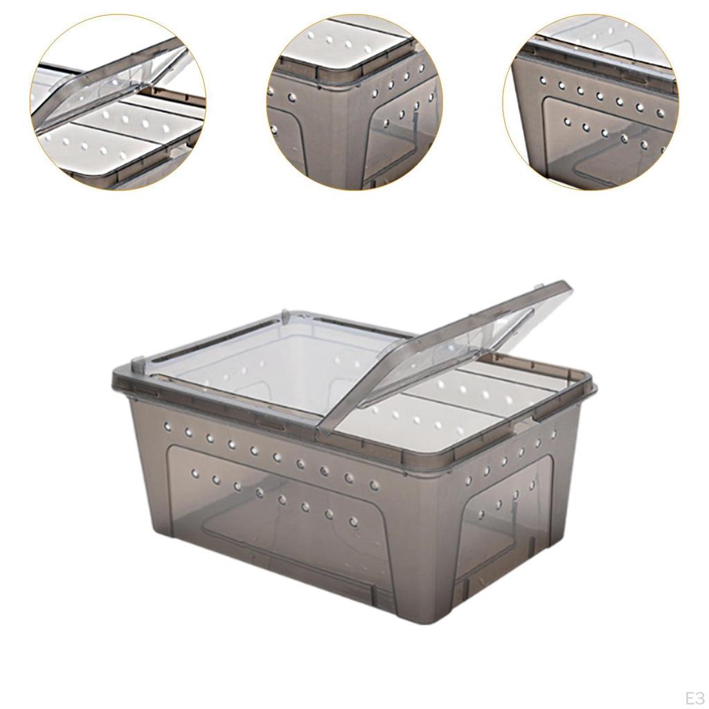 Reptile Breeding Box Animal Habitat Cage Lightweight with Small Vents Turtle Transport Container