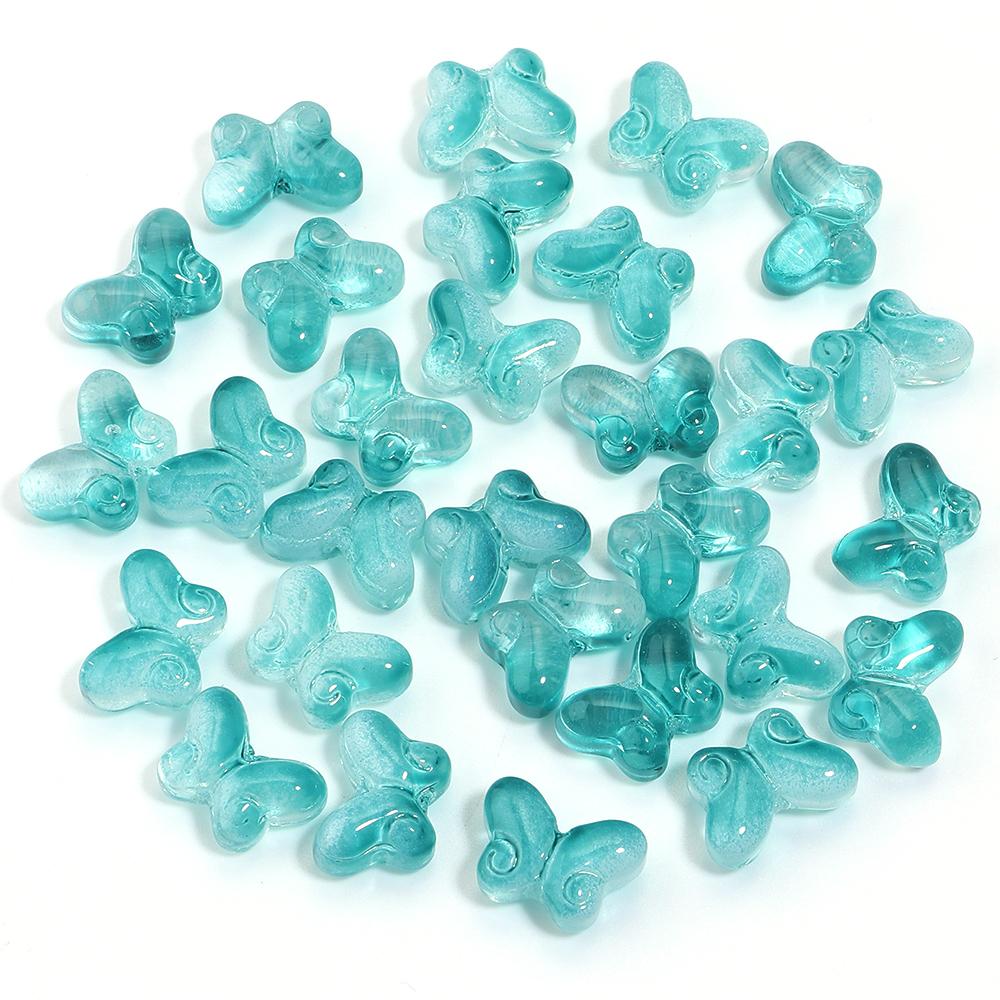

50pcs 10x15mm Glazed Lampwork Beads Colored Butterfly Shape Loose Glass Bead For Jewelry Making DIY Earring Necklace Accessories зелёный