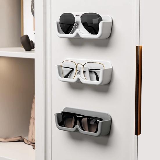 Glasses Storage Box Wall-Mounted No Drilling Design Space Saving Glasses Organizer for Myopia Glasses Sunglasses