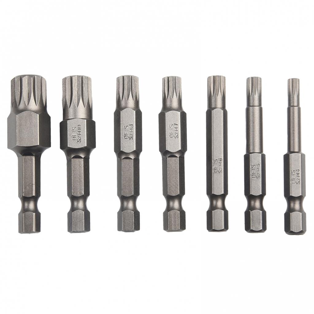 High Hardness Screwdriver Bits Silver 12 Point Alloy Steel