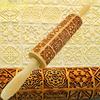 Christmas Rolling Pins Rock Snowflake Elk Wooden Rolling Embossing Baking Cookies Biscuit Fondant Cake Patterned Roller 35*5cm