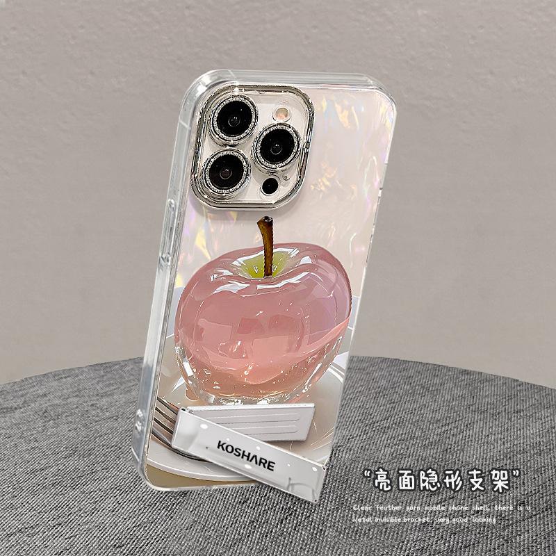 Crystal Apple Stand Bracelet Suitable for Apple 13 Mobile Phone Case Huawei Mate70pro Premium 16/15 Girls