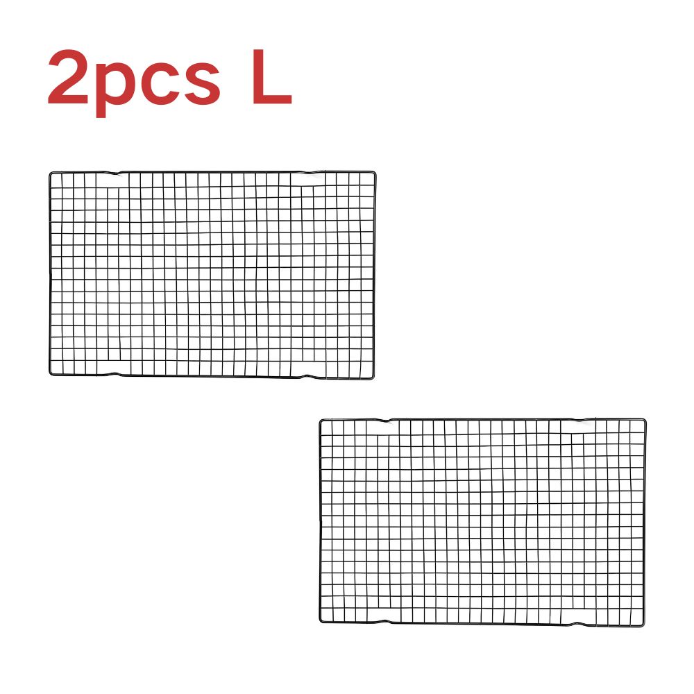 2pcs S/L Carbon Steel Cake Cooling Rack Barbecue Grill Kitchen Essentials Anti-stick Baking Cooking Drying Utensils YMY