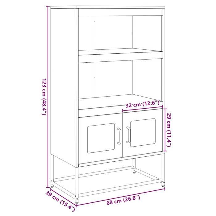 VidaXL Buffet haut blanc 68x39x123 cm acier, armoire, armoire de rangement, buffet haut, armoire latérale, armoire haute, 853373